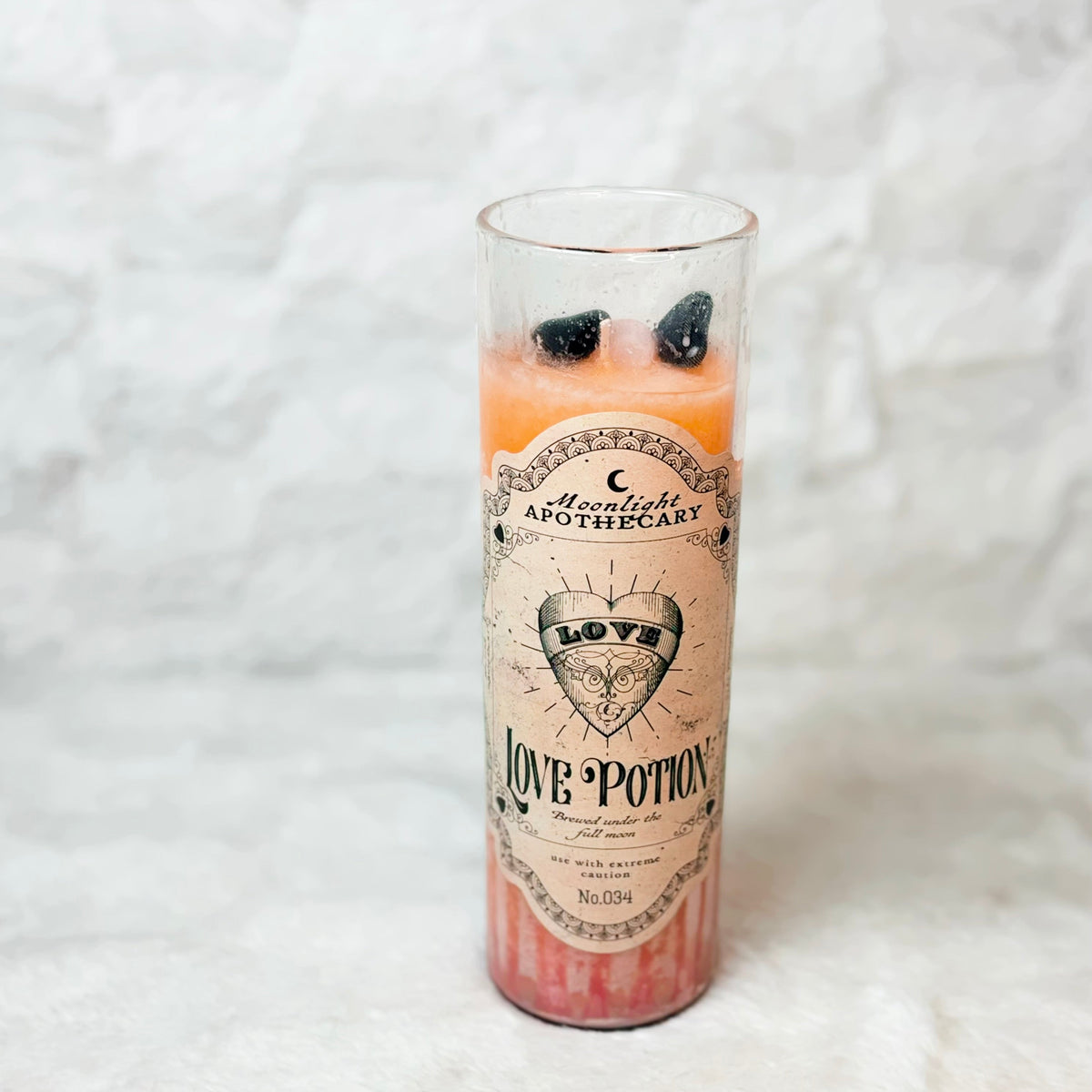 Candle on white background