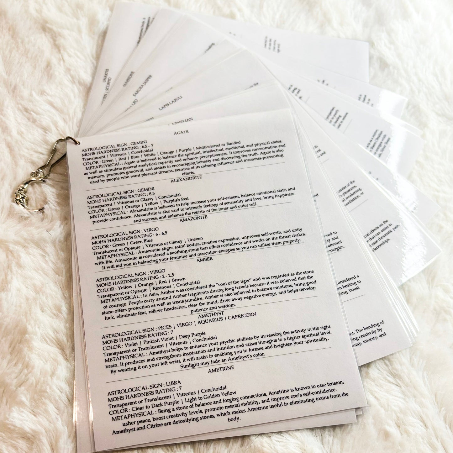 Stone Information Cards