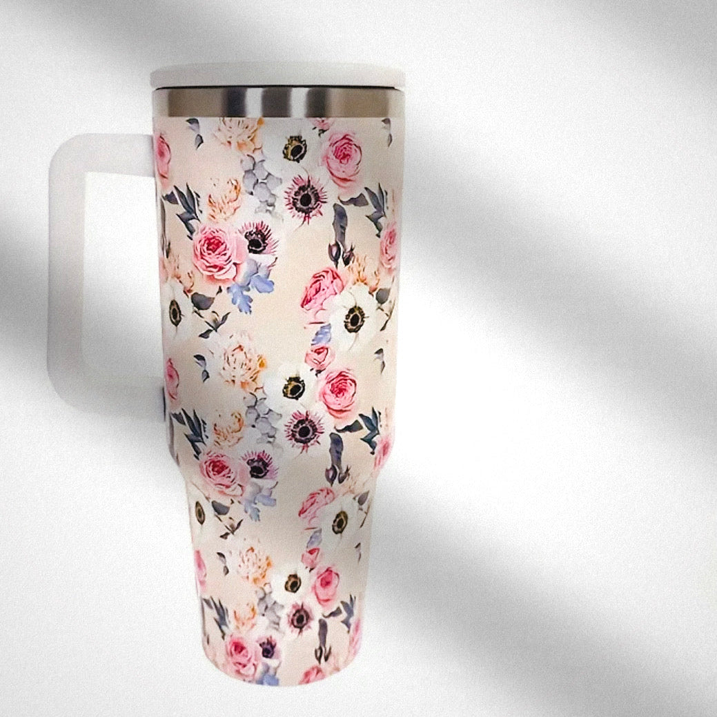 Gobelet pivoine 40 oz avec paille