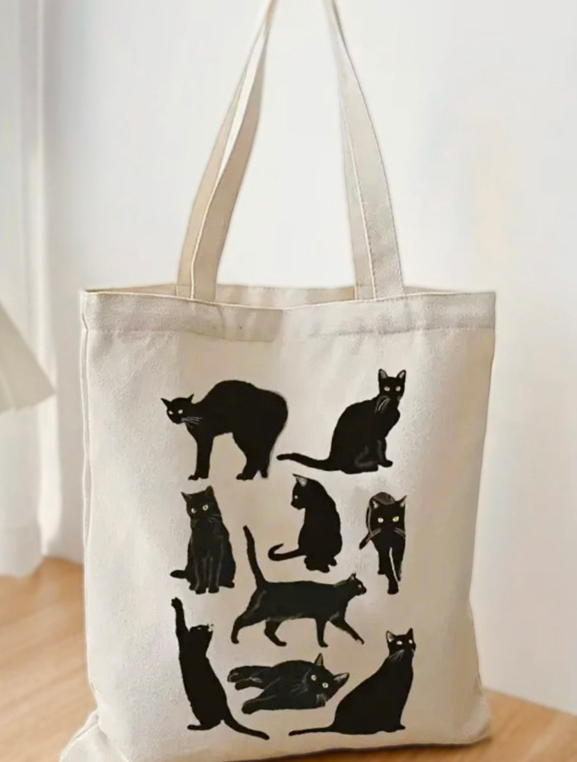 Sac fourre-tout chat noir