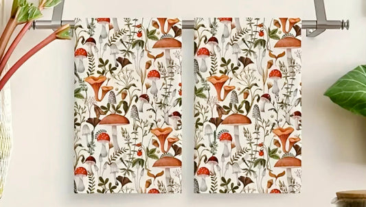 Hand Towels-Meadow Mushrooms (Set of 2)