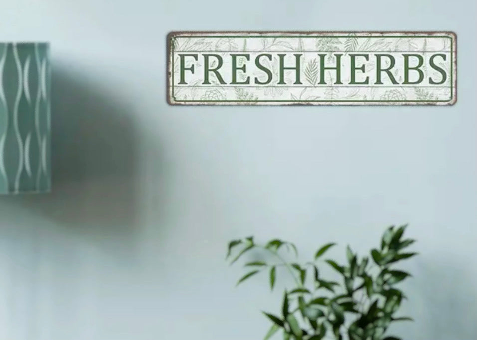 Metal Signage: Fresh Herbs