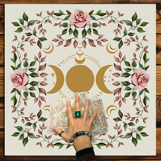 Altar Cloth-Triple Moon & Roses