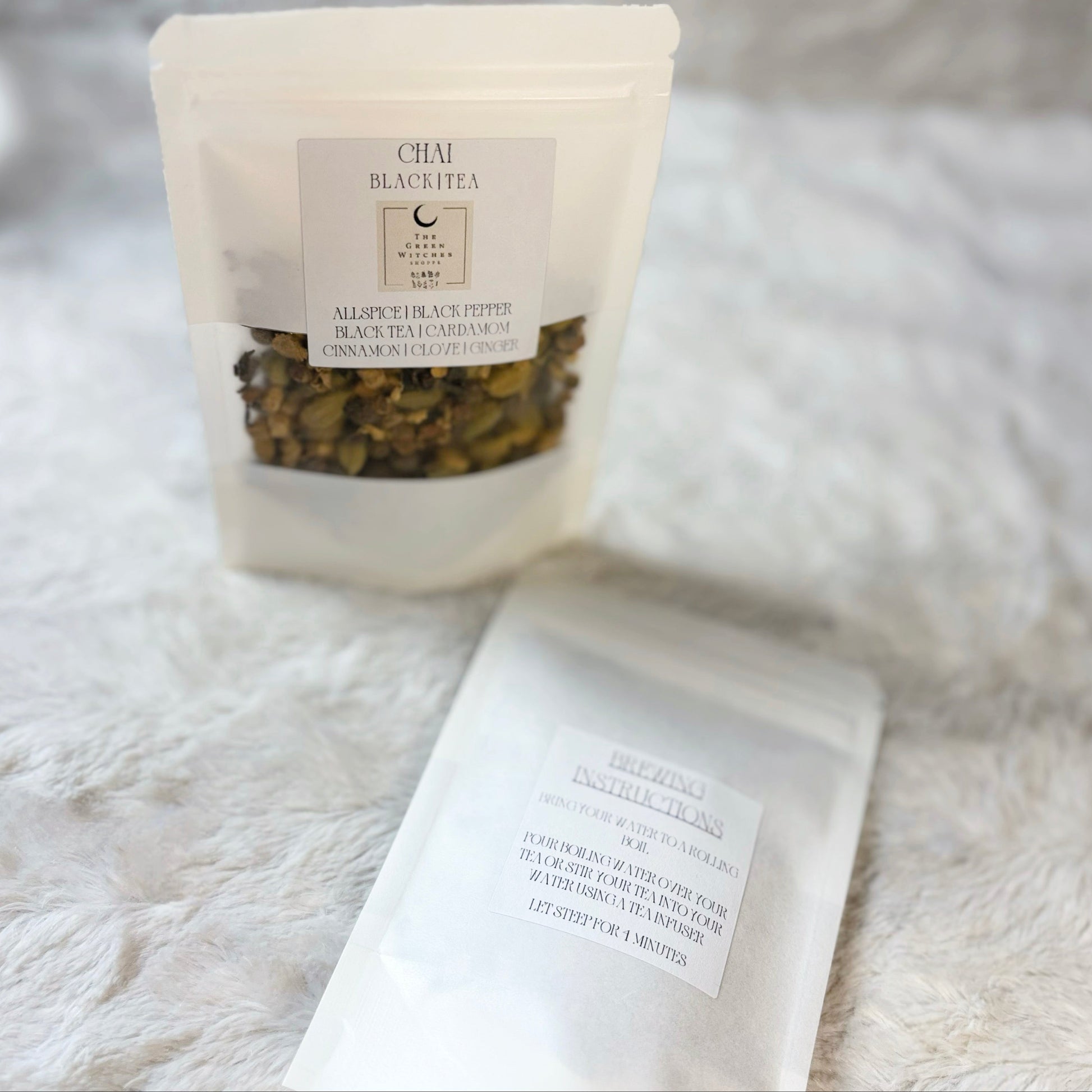 Tea packaging with a white background