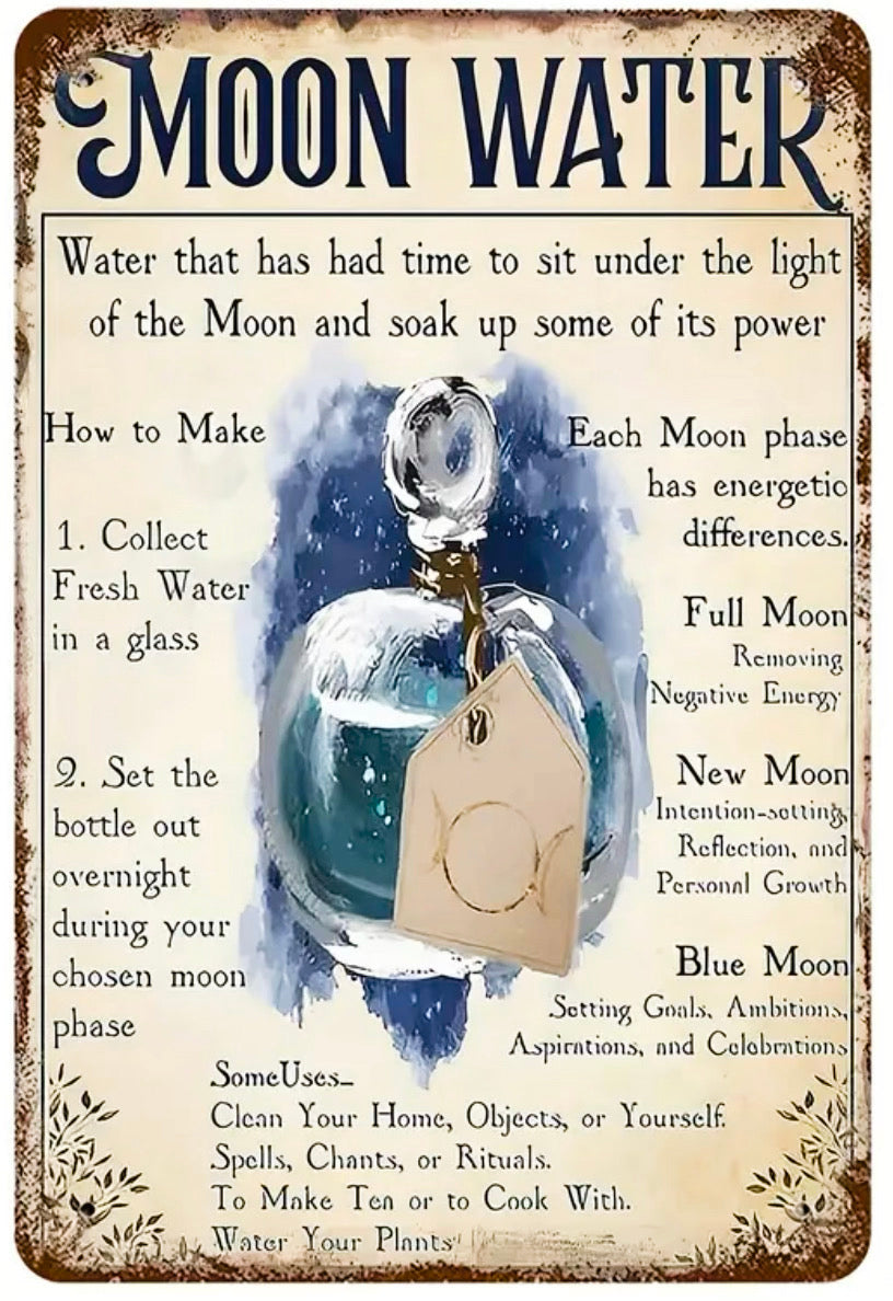 Metal Signage: Moon Water