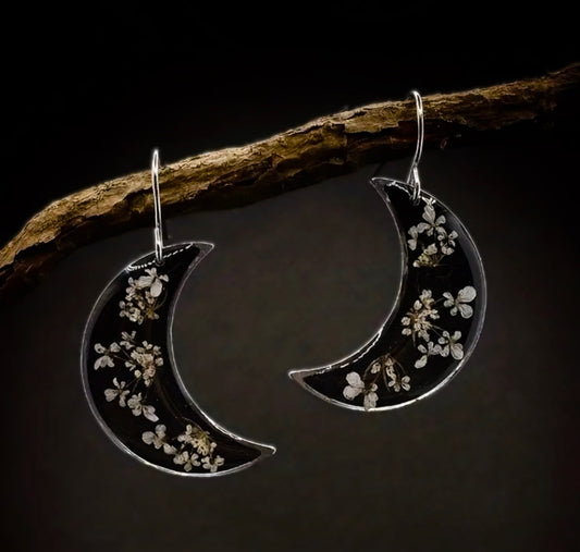 Floral Moon Earrings