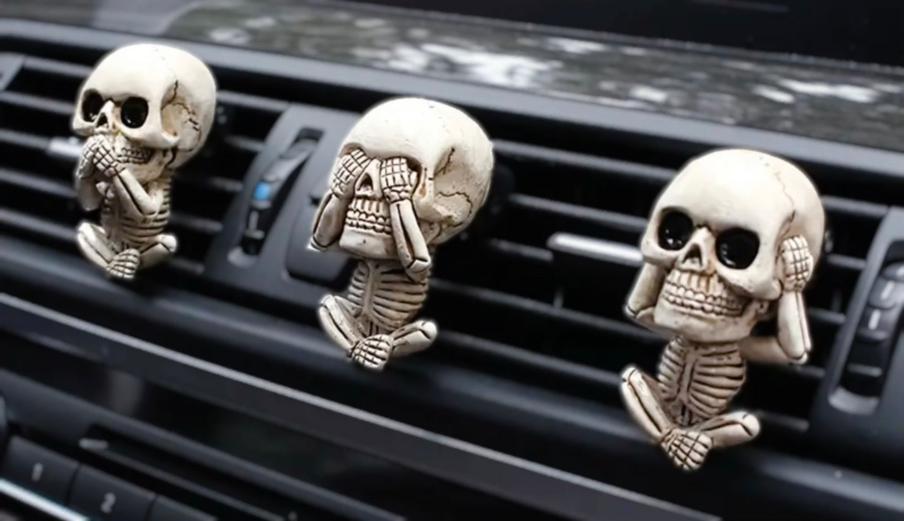 Hear No, See No, Speak No Skeleton Vent Clips (Set of 3)