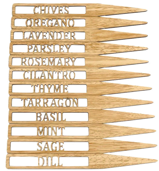 Wooden Herb Labels (12 Pieces)