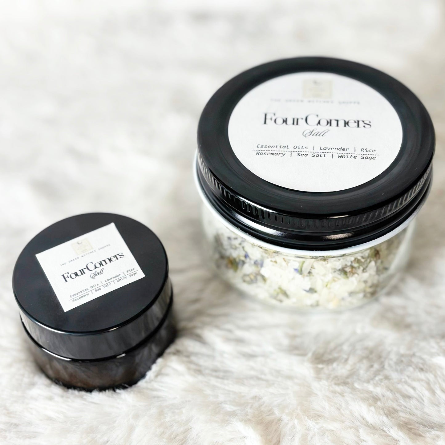 Two jars on a white surface