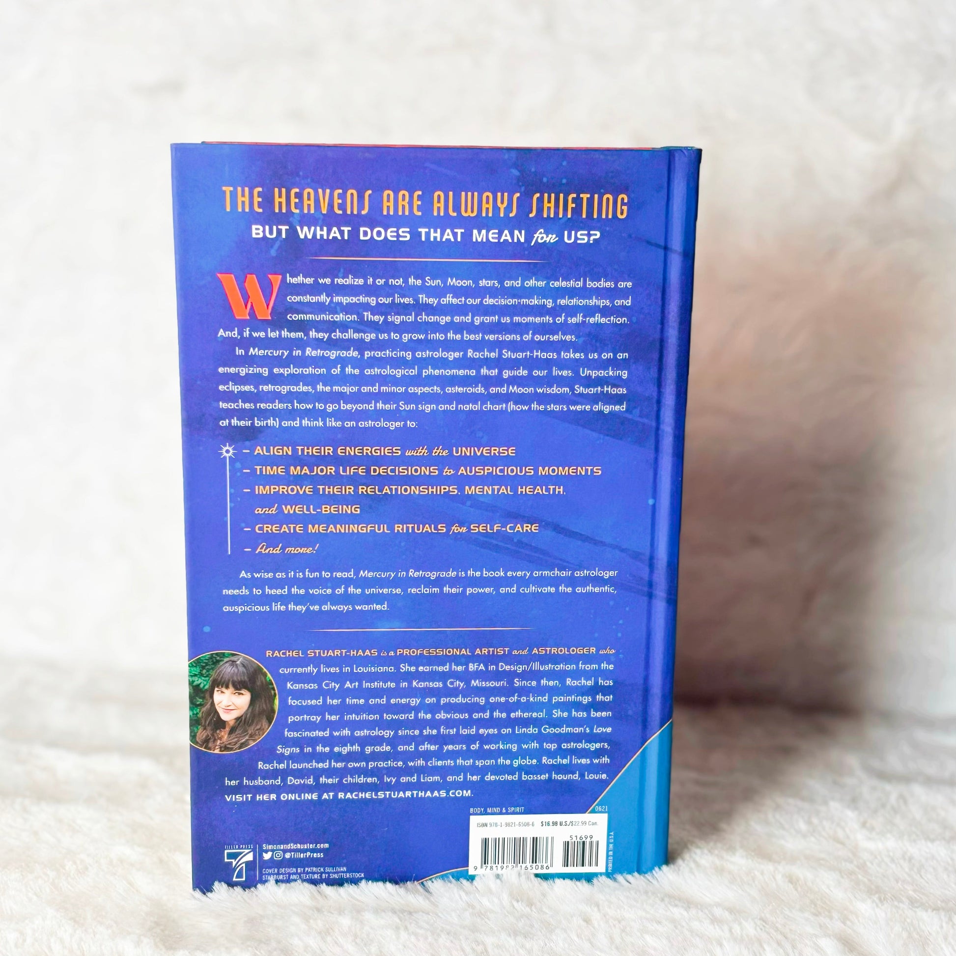 Back of the book "Mercury in Retrograde" on a white background