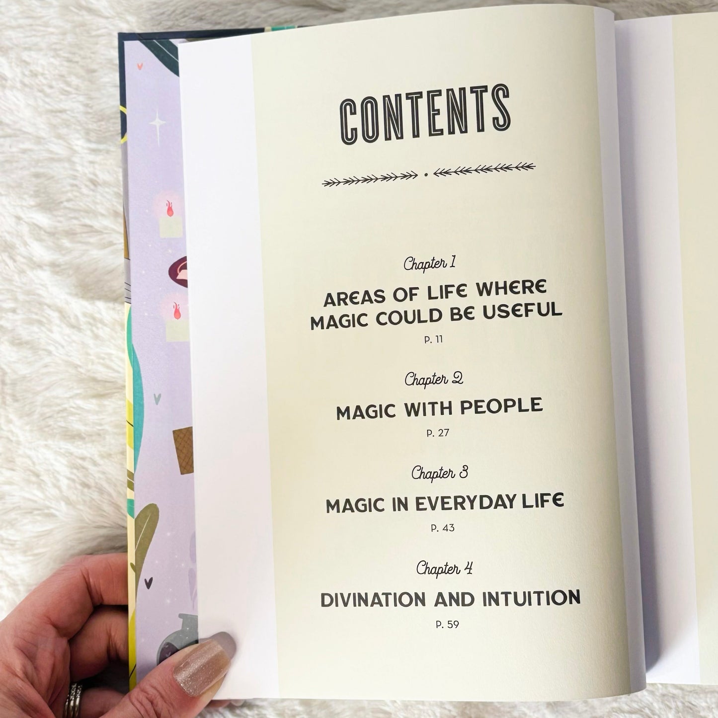 Contents page of the book "Anyone Can Be a (Perfect) Witch" on a white background