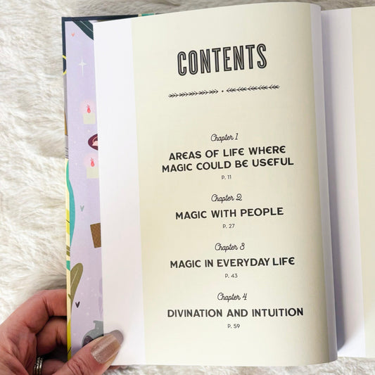 Contents page of the book "Anyone Can Be a (Perfect) Witch" on a white background