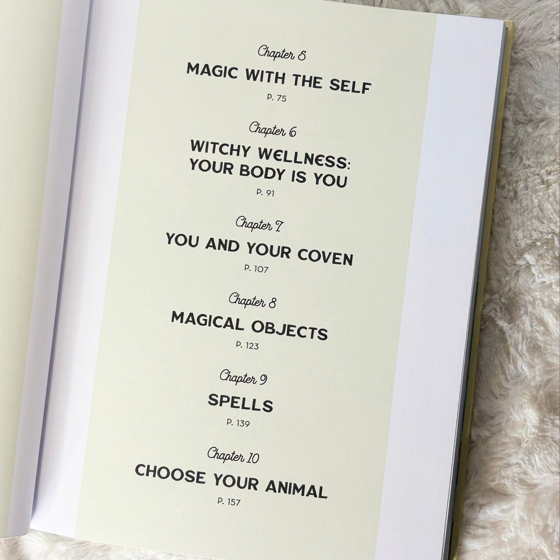 Contents page of the book "Anyone Can Be a (Perfect) Witch" on a white background