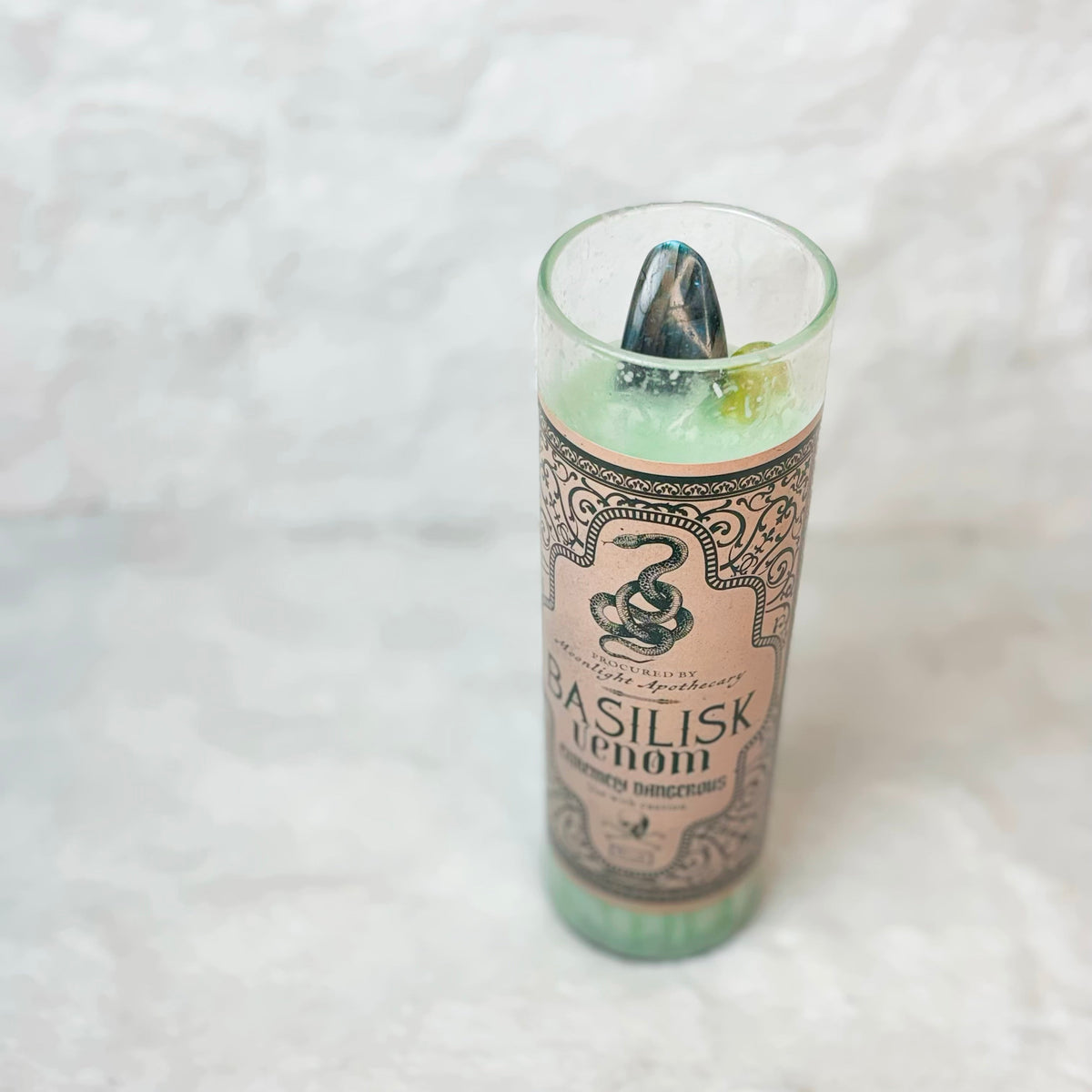 Candle on white background