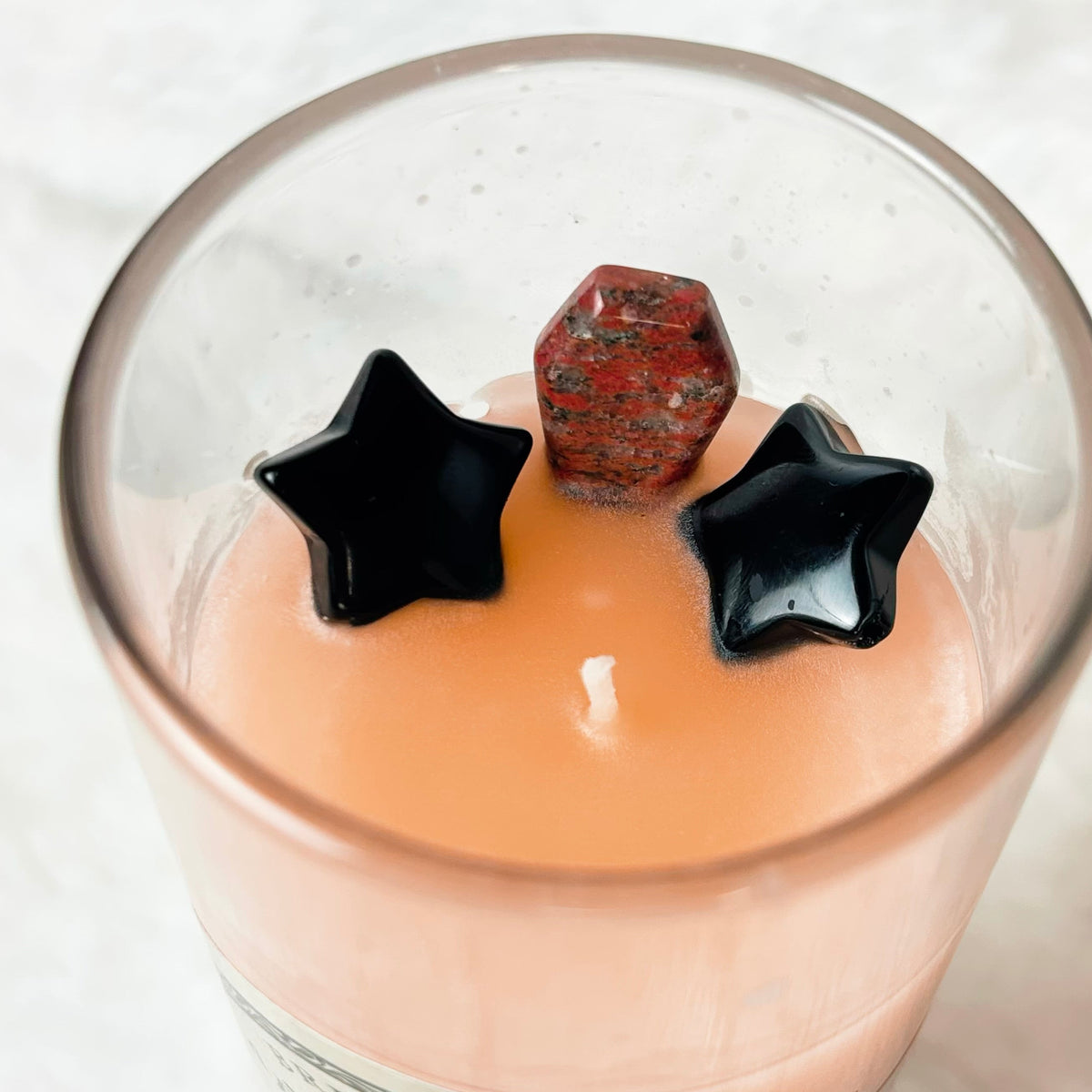 Candle on white background