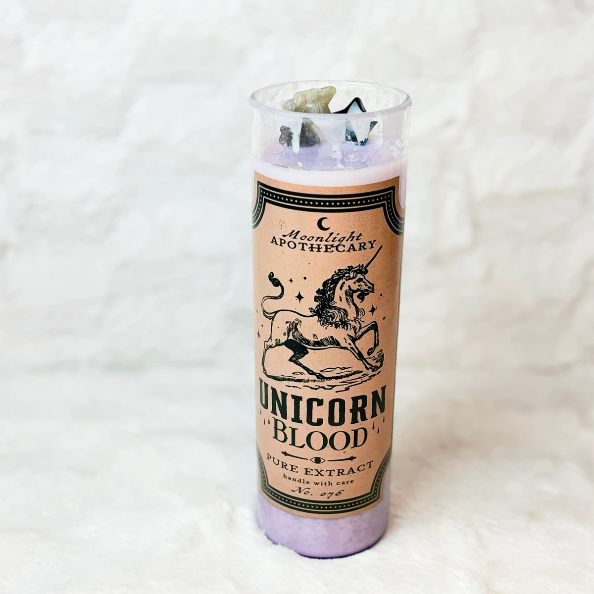 Candle on white background
