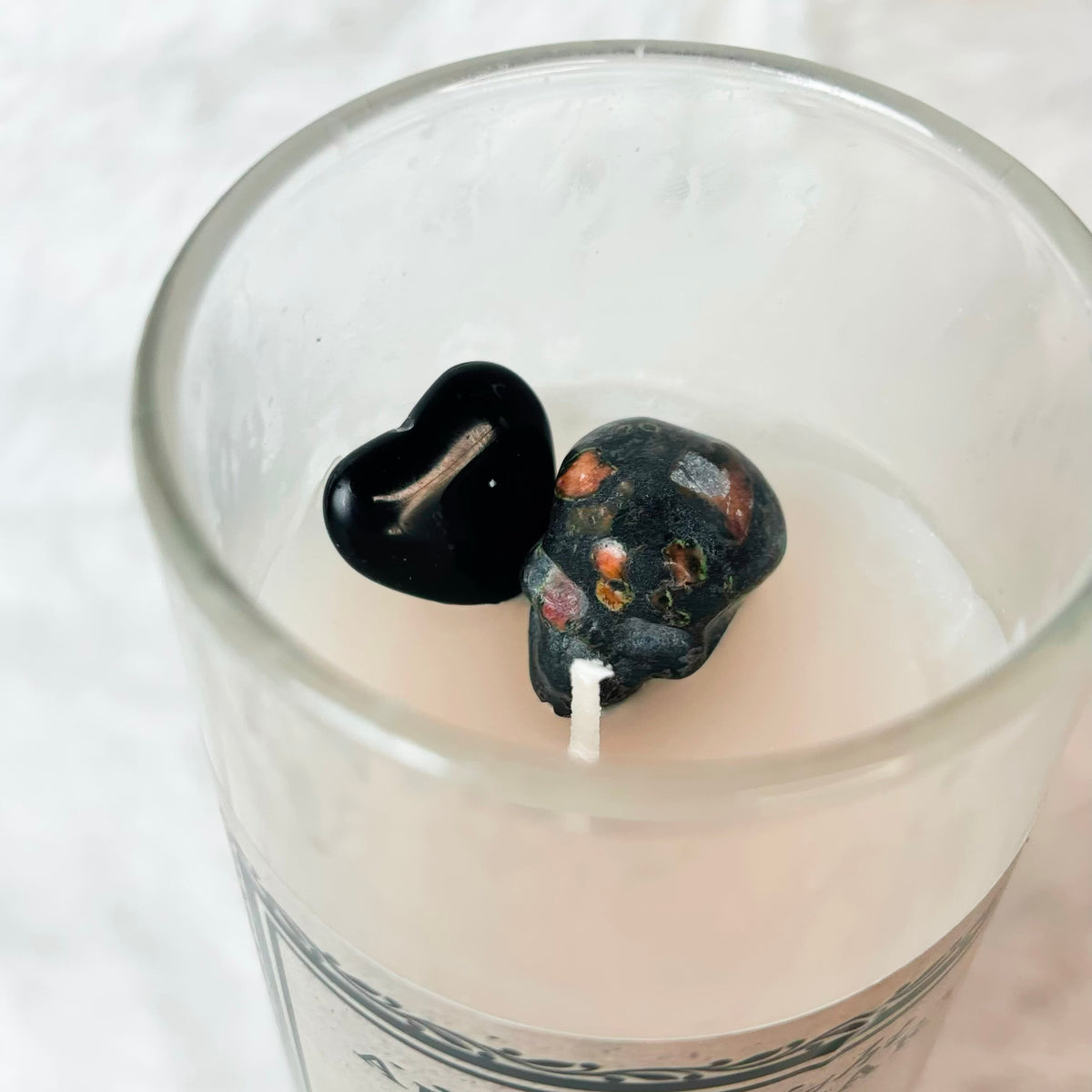 Candle on white background