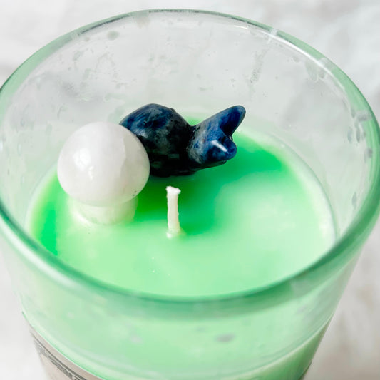 Candle on white background