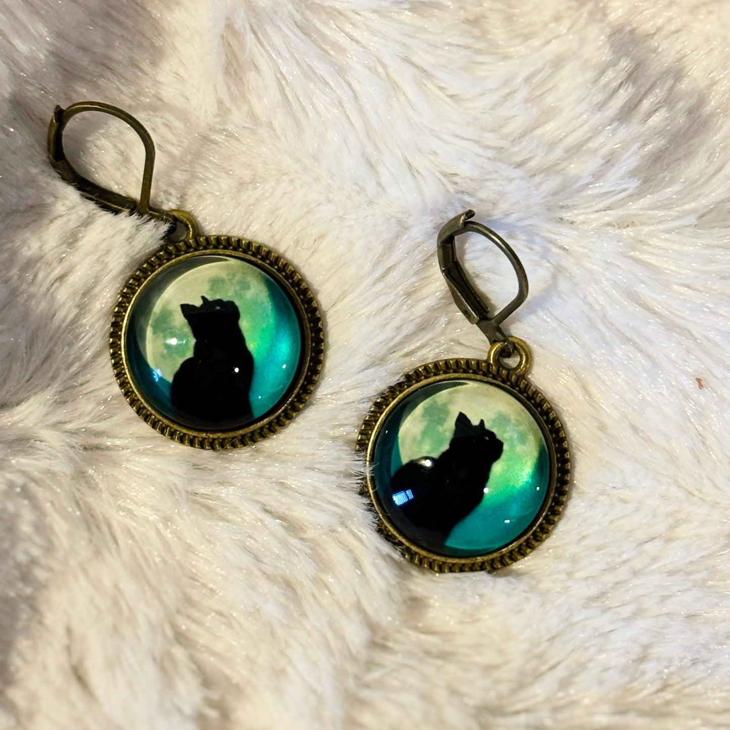 Vintage Black Cat Earrings