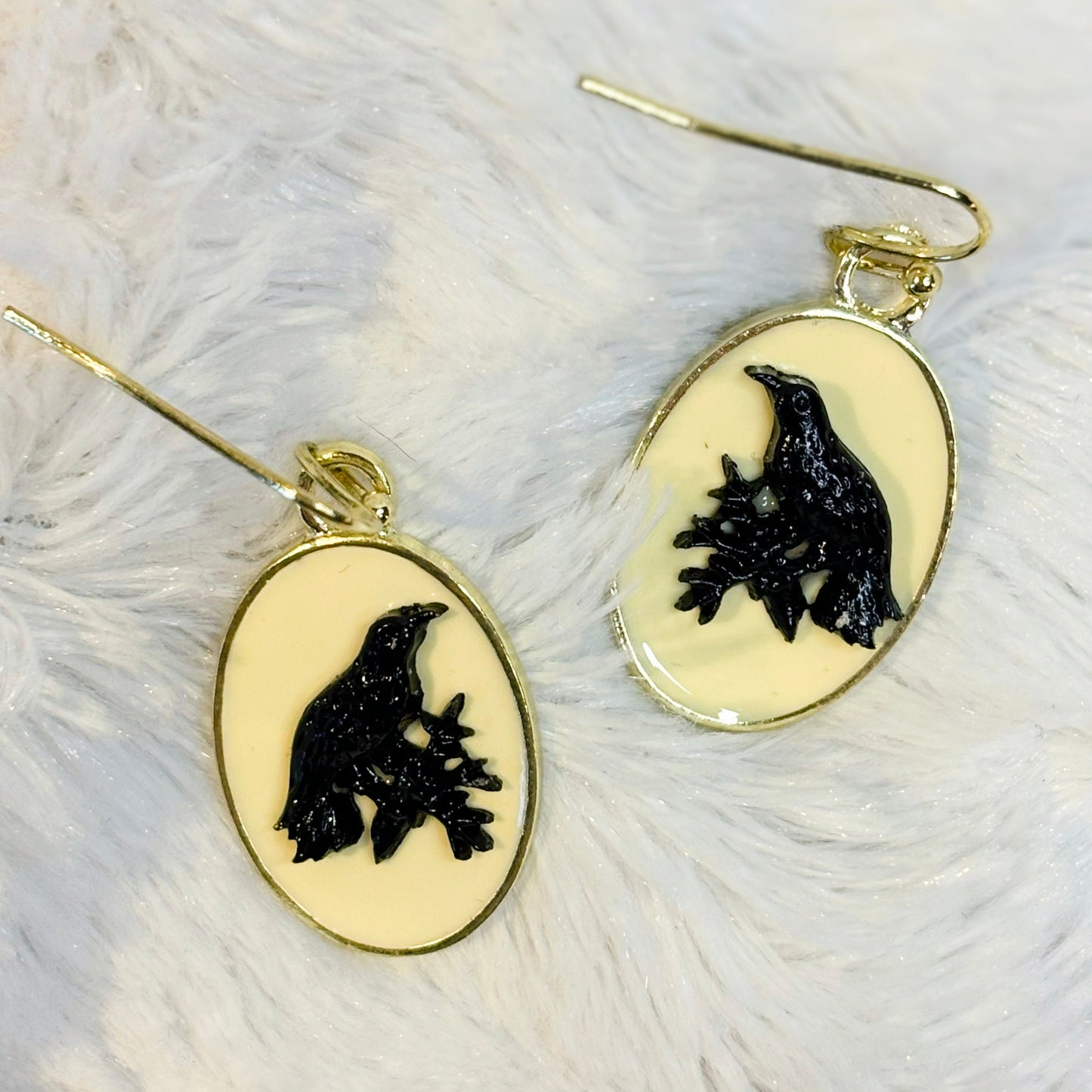 Vintage Raven Earrings