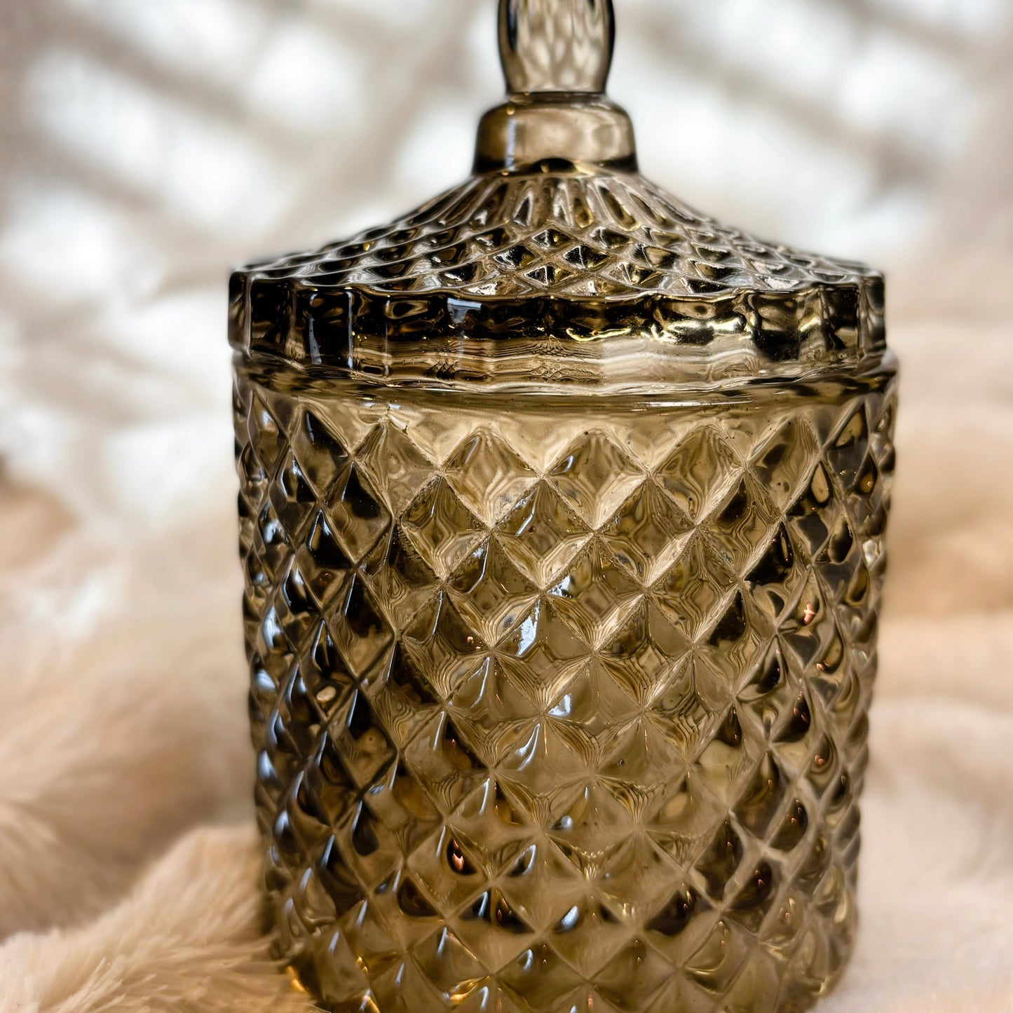 Smoky Vintage Crystal Jar