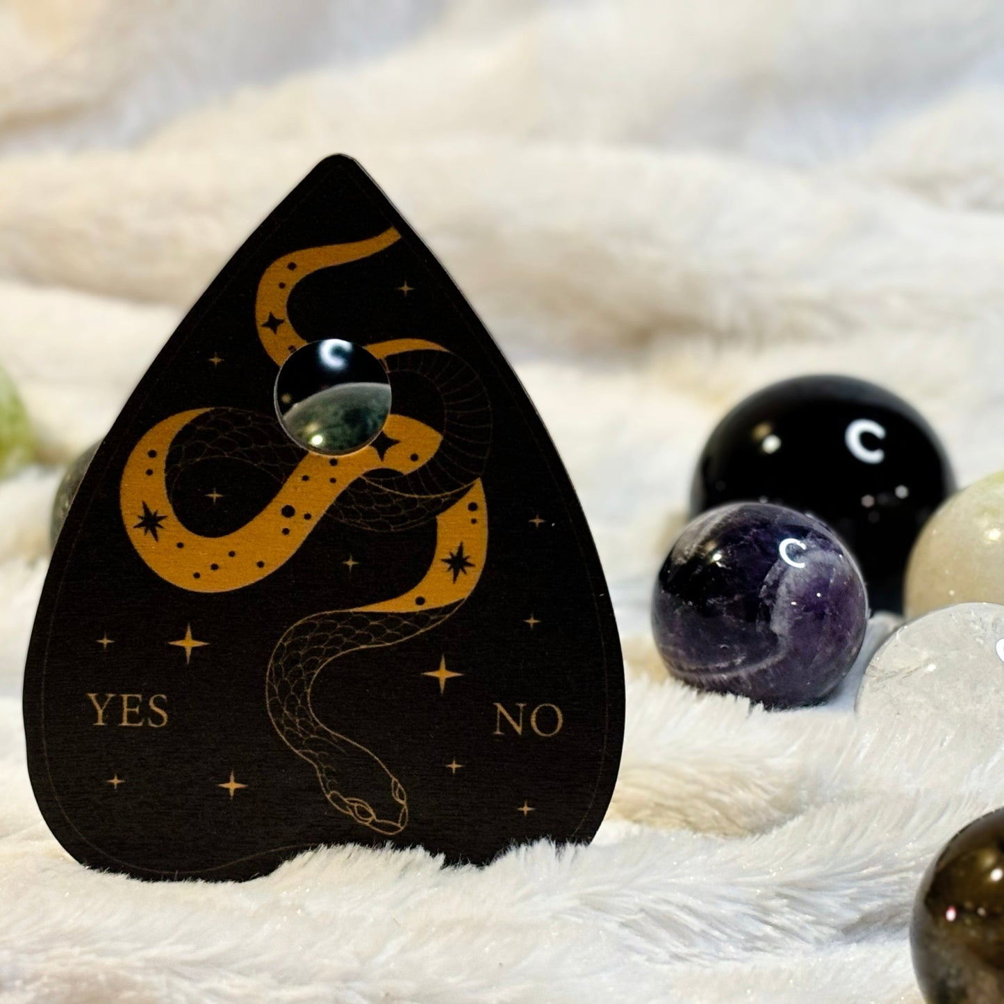 Planchette Holder + Crystal Sphere Set