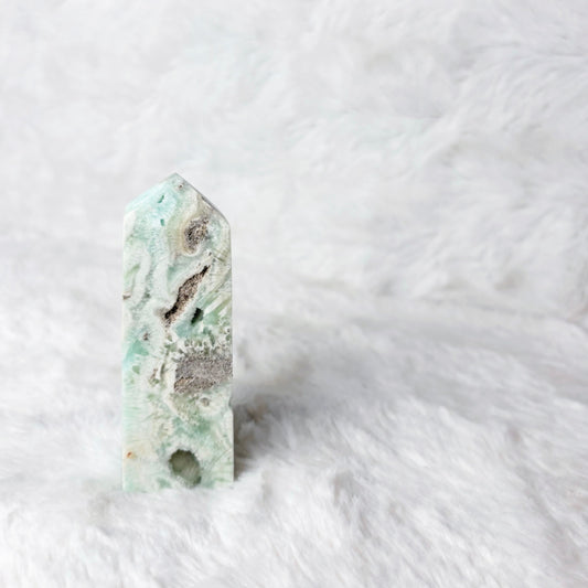 Obelisk | Blue Aragonite + Hemimorphite Geode
