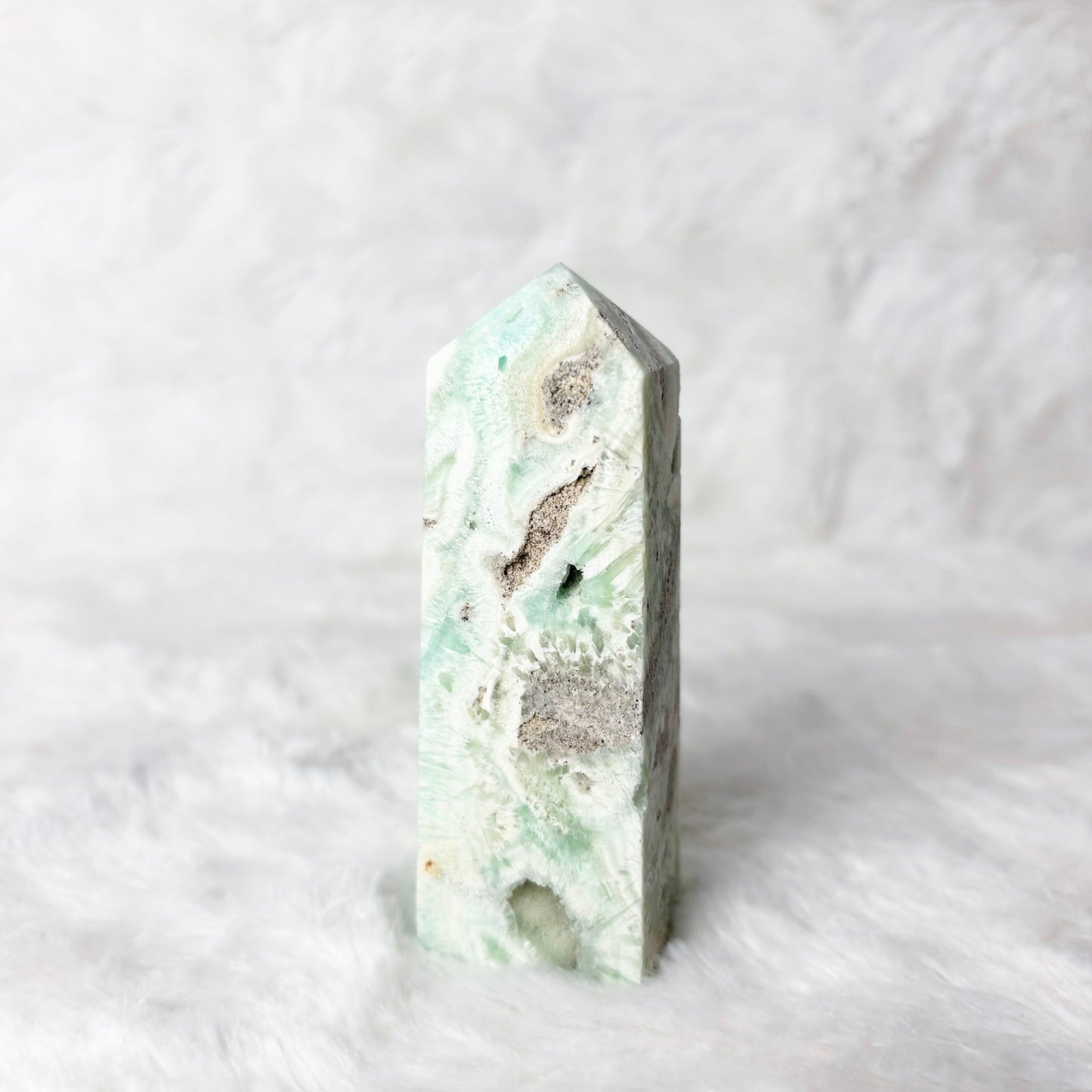 Obelisk | Blue Aragonite + Hemimorphite Geode