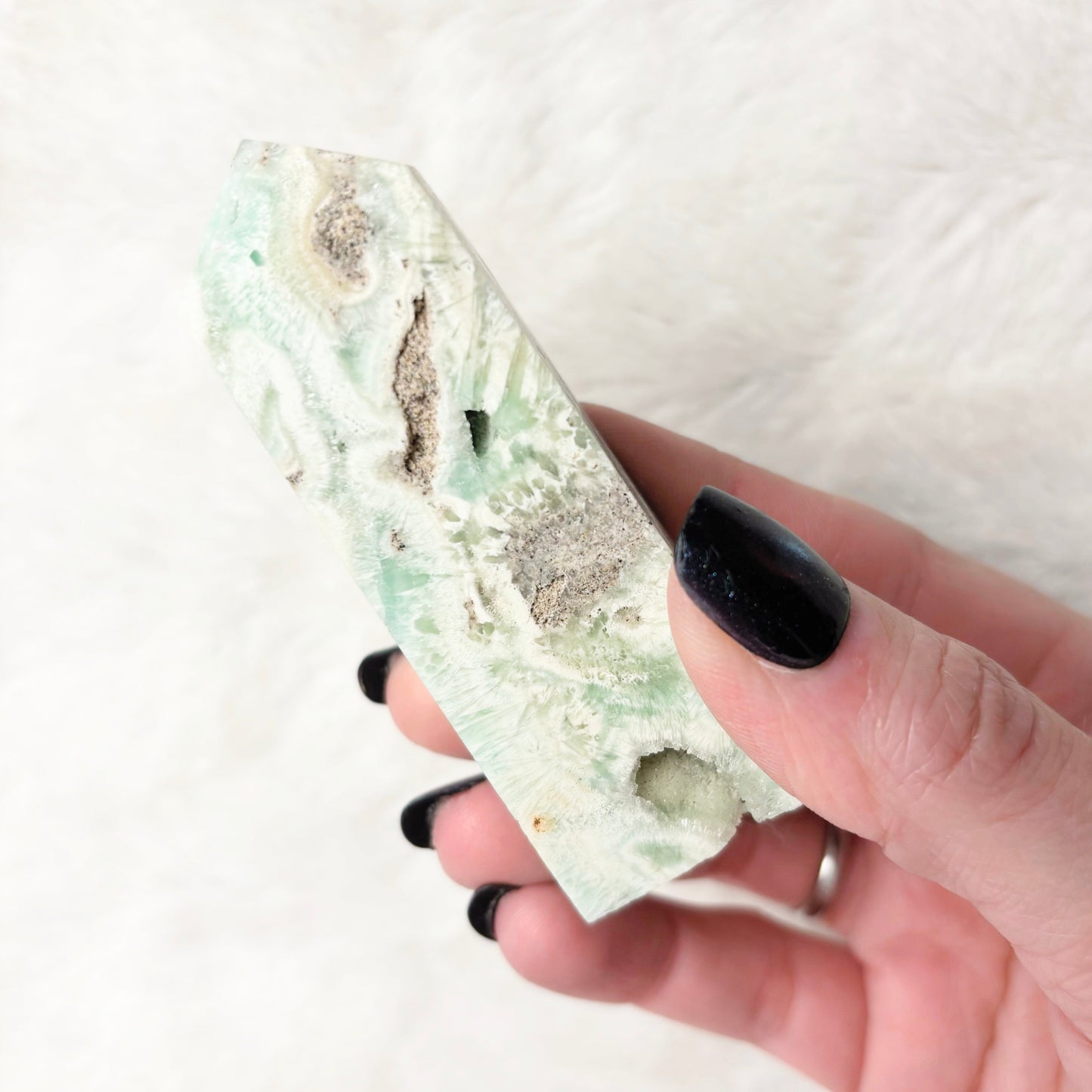 Obelisk | Blue Aragonite + Hemimorphite Geode
