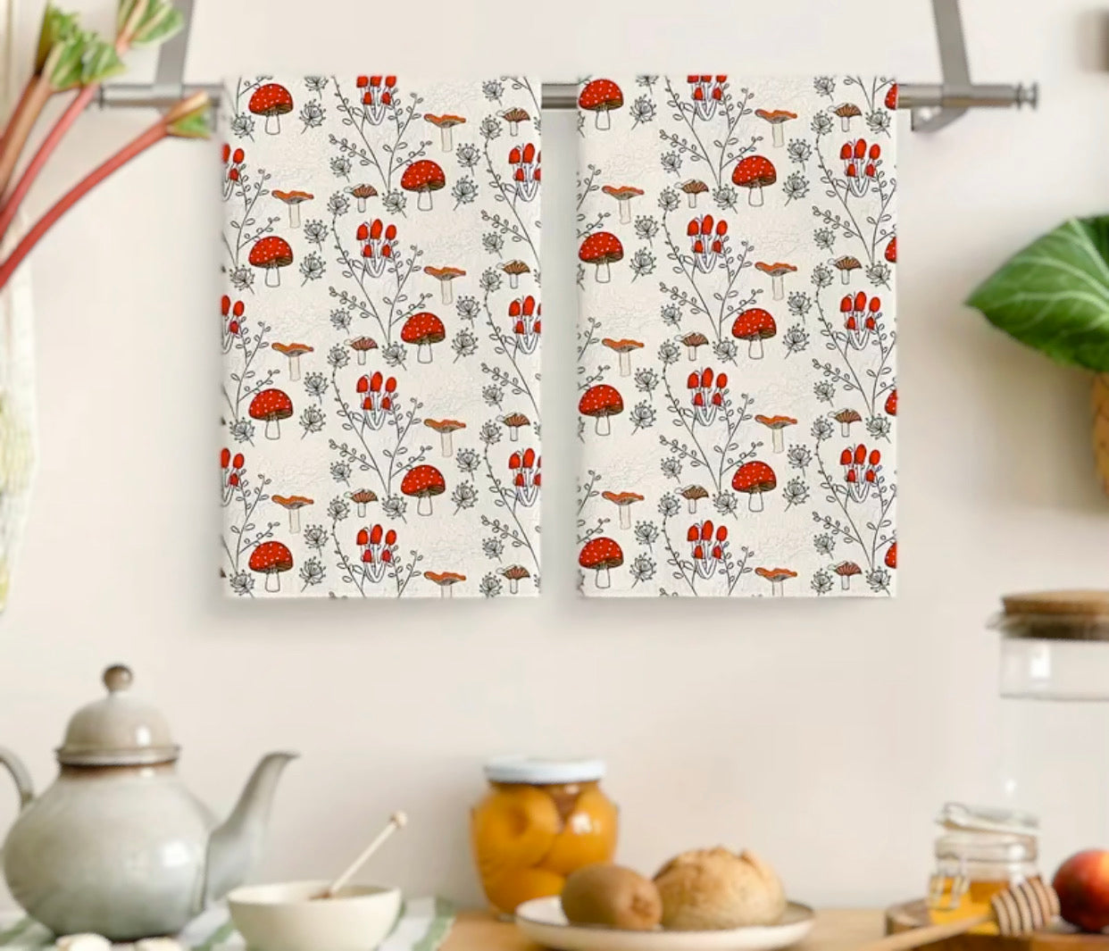 Hand Towels-Vintage Mushrooms (Set of 2)