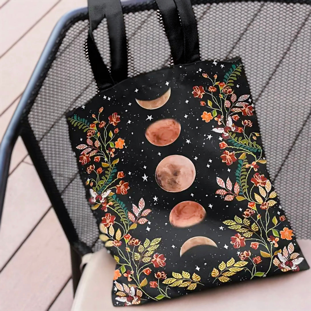 Fase lunar floral Bolsa de tela