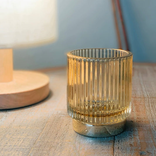 Candle Holder | Striped Glass