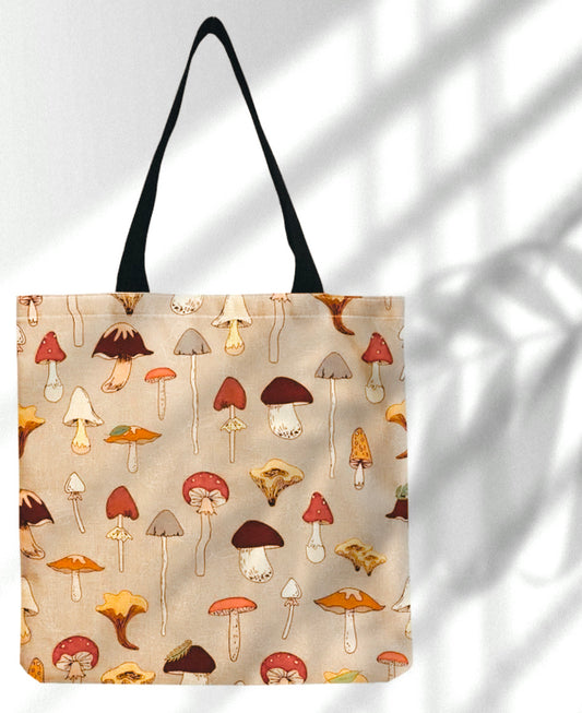 Vintage Mushrooms Tote Bag