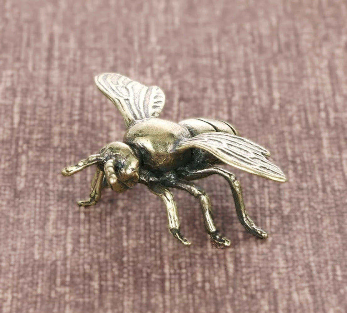 Vintage-Style Brass Bee