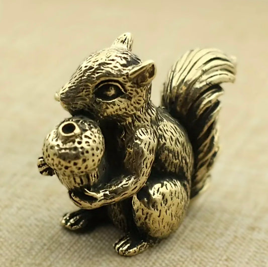 Vintage-Style Brass Squirrel