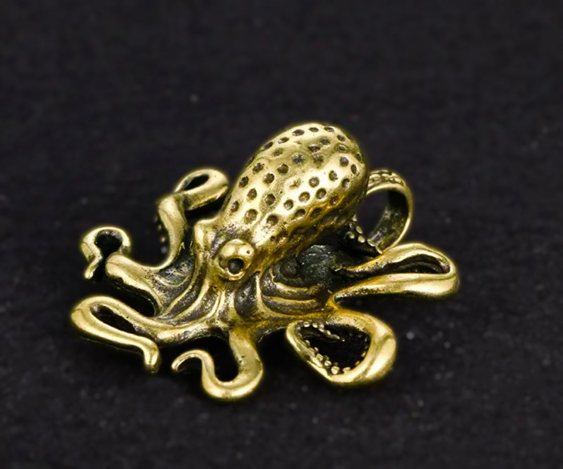 Vintage-Style Brass Octopus