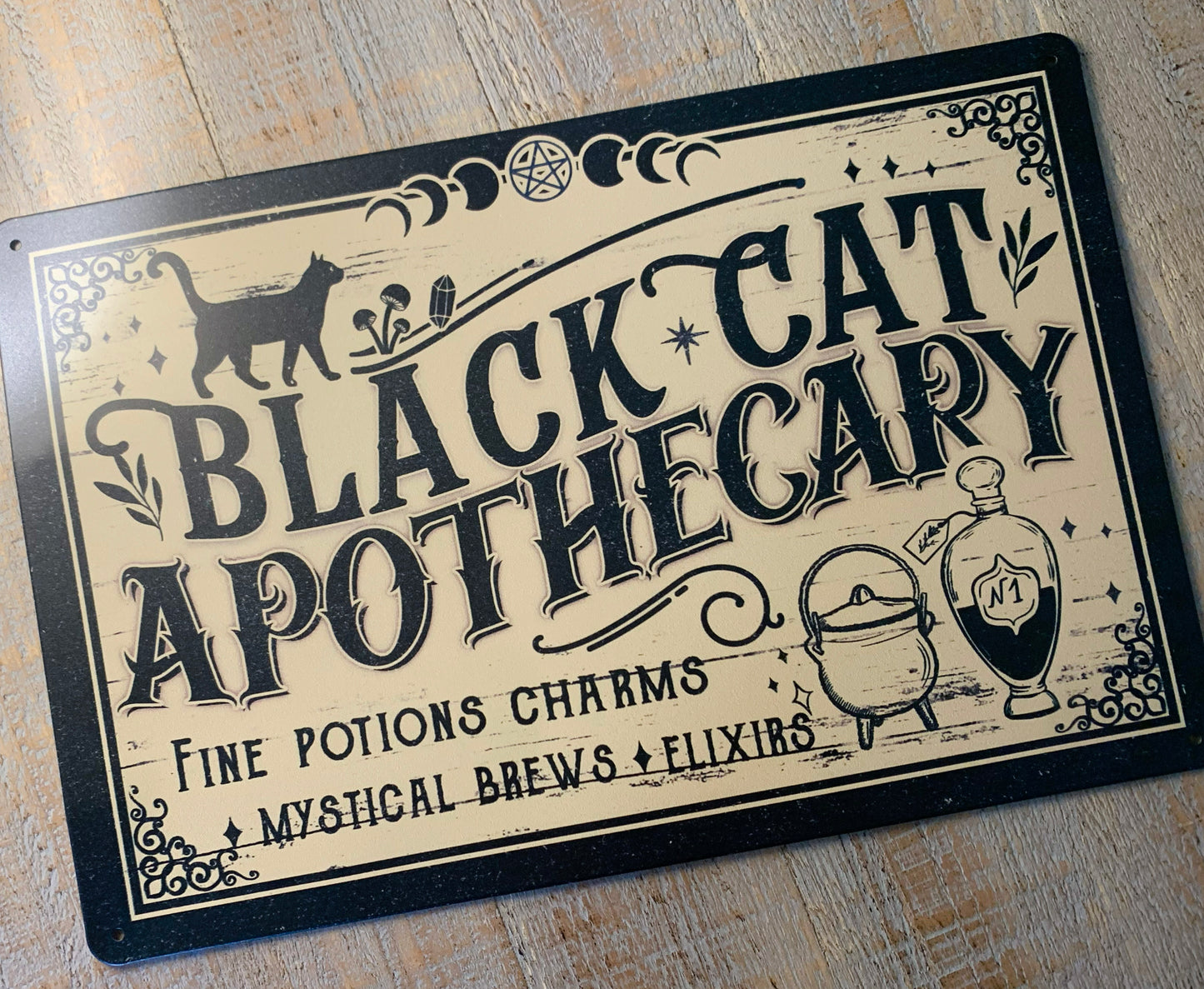 Metal Signage: Black Cat Apothecary