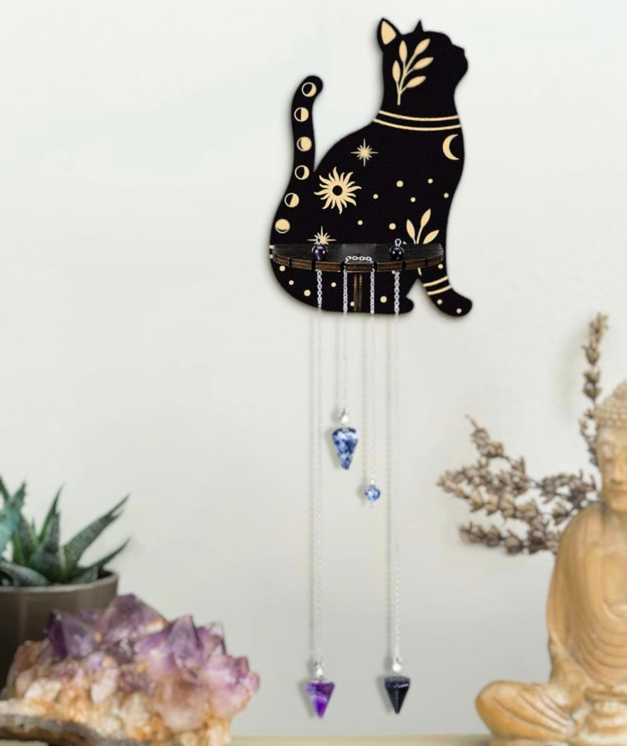 Metaphysical Cat Crystal Display Wall Shelf