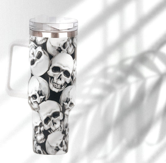 Happy Skulls 40 oz Tumbler With Straw