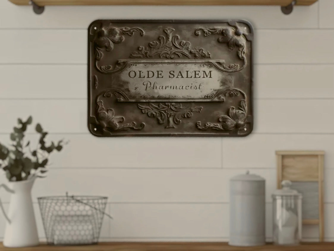 Metal Signage: Olde Salem Pharmacist